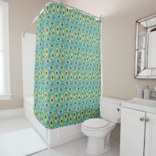 Avocado and Cilantro Salad Pattern Shower Curtain