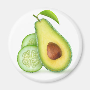 Avocado and cucumber magnet