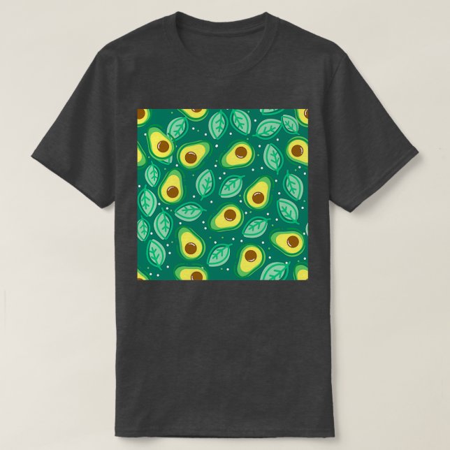 Avocado and Green Leaf T-Shirt (Design Front)
