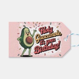 Avocado and "Holy Guacamole, it's your Birthday" Gift Tags
