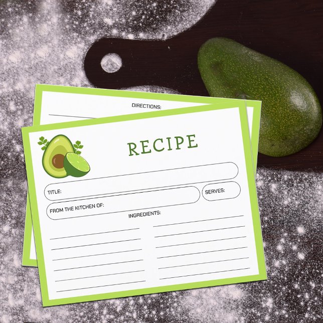 Avocado and Lemon, Citrus Kitchen Recipe Card (Creator Uploaded)