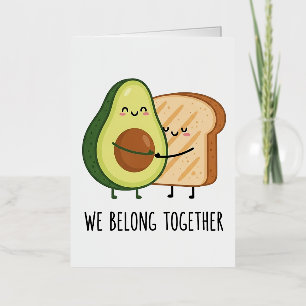 Avocado and Toast Cute Hug Illustration with Quote Foil Greeting Card