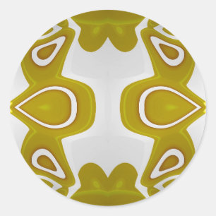 ~ Avocado and White Fractal ~ Classic Round Sticker