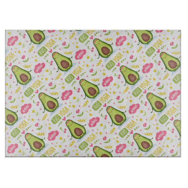 Avocado and Yoga Cutting Board (Front)