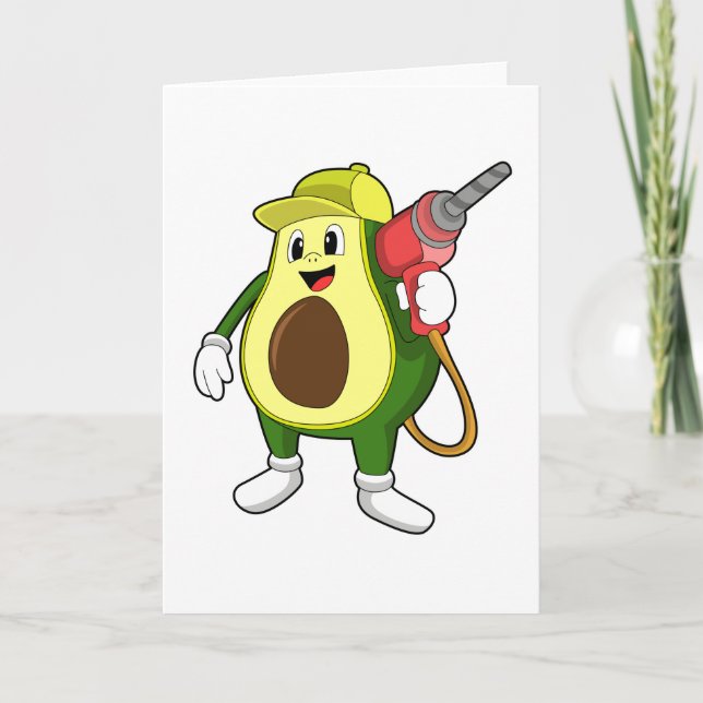 Avocado as Craftsman with Drill Card (Front)