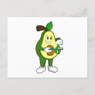 Avocado as Hairdresser with Razor Postcard