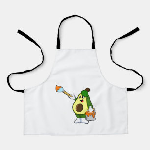 Avocado as Painter with Paint brush Apron