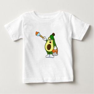 Avocado as Painter with Paint brush Baby T-Shirt