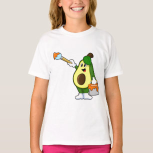 Avocado as Painter with Paint brush T-Shirt