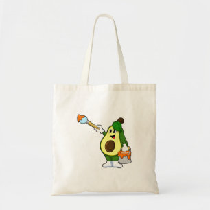 Avocado as Painter with Paint brush Tote Bag