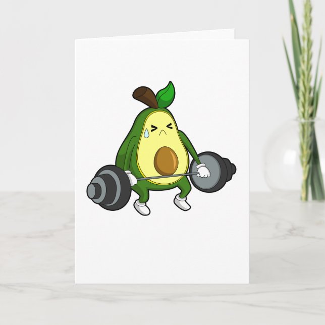 Avocado at Fitness with Barbell Card (Front)