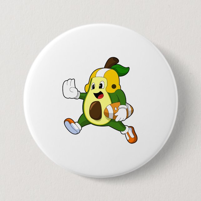 Avocado at Football Sports 7.5 Cm Round Badge (Front)