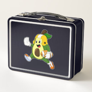 Avocado at Football Sports Metal Lunch Box