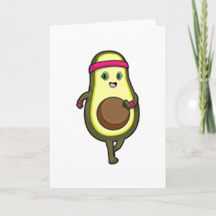 Avocado at Jogging with Headband Card