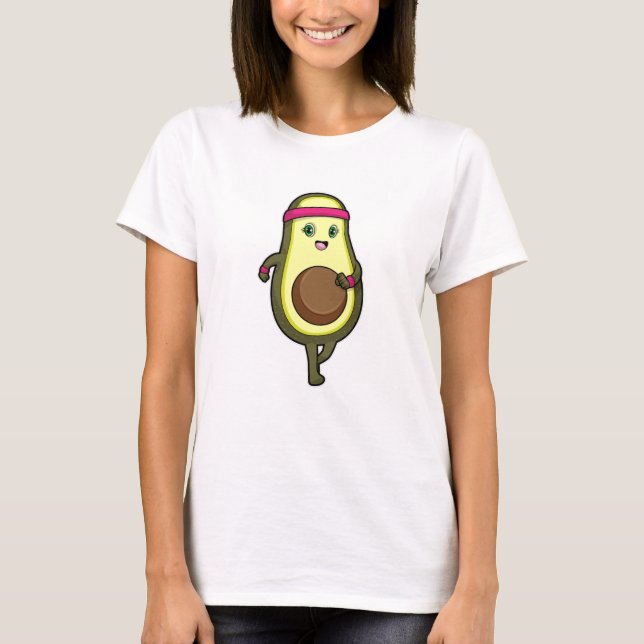 Avocado at Jogging with Headband T-Shirt (Front)