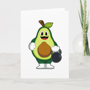 Avocado at Strength training with Dumbbells Card