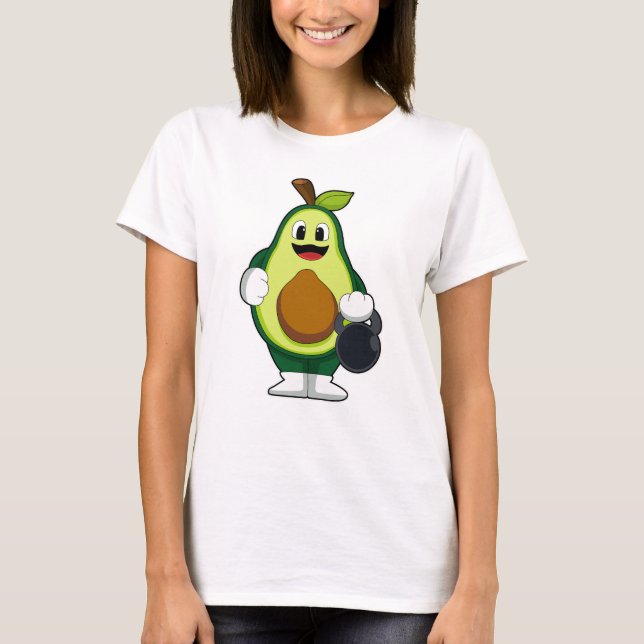 Avocado at Strength training with Dumbbells T-Shirt (Front)