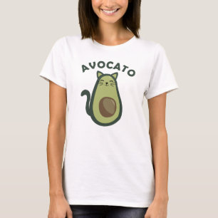 Avocado Avocado Cat Funny Food Green T-Shirt
