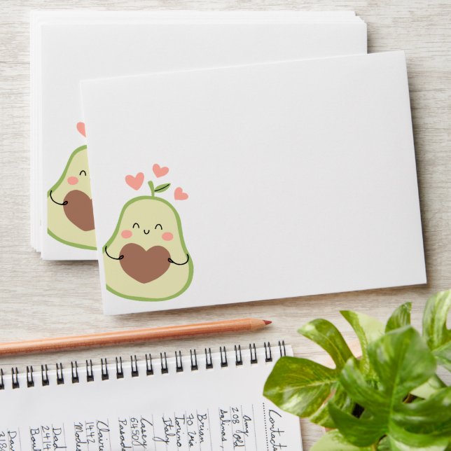 Avocado Baby Shower, Cute Avocado Envelope (Stacked)