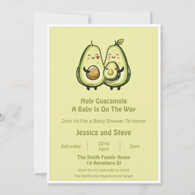 Avocado Baby Shower Invitation (Front)
