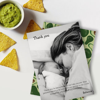 Avocado baby shower thank you card