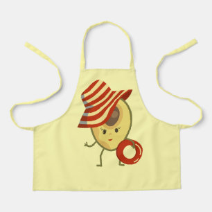 Avocado beach girl with sun hat and swim ring apron