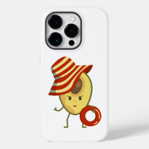 Avocado beach girl with sun hat and swim ring Case-Mate iPhone 14 pro case