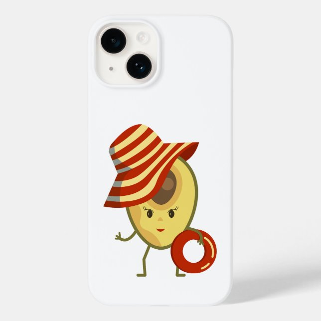 Avocado beach girl with sun hat and swim ring Case-Mate iPhone case (Back)