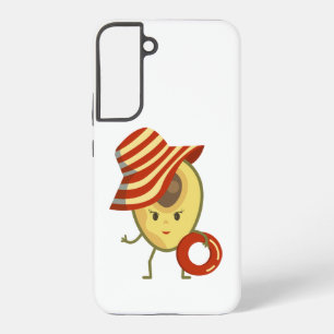 Avocado beach girl with sun hat and swim ring samsung galaxy case