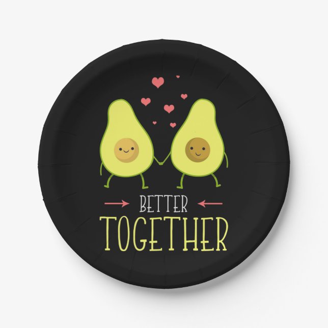 Avocado Better Together Paper Plate (Front)