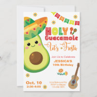 Avocado Birthday Fiesta Party Kids Green Red