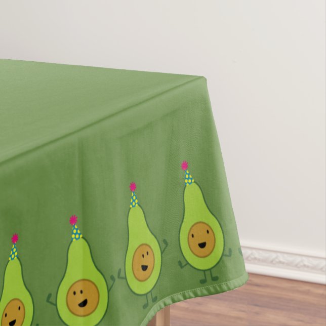 Avocado Birthday PArty Kids Tablecloth (In Situ)