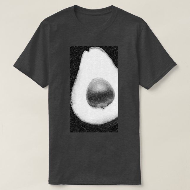 Avocado black and white T-Shirt (Design Front)