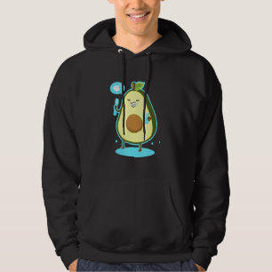 Avocado Brushing Teeth Oral Hygienist Teeth Hoodie
