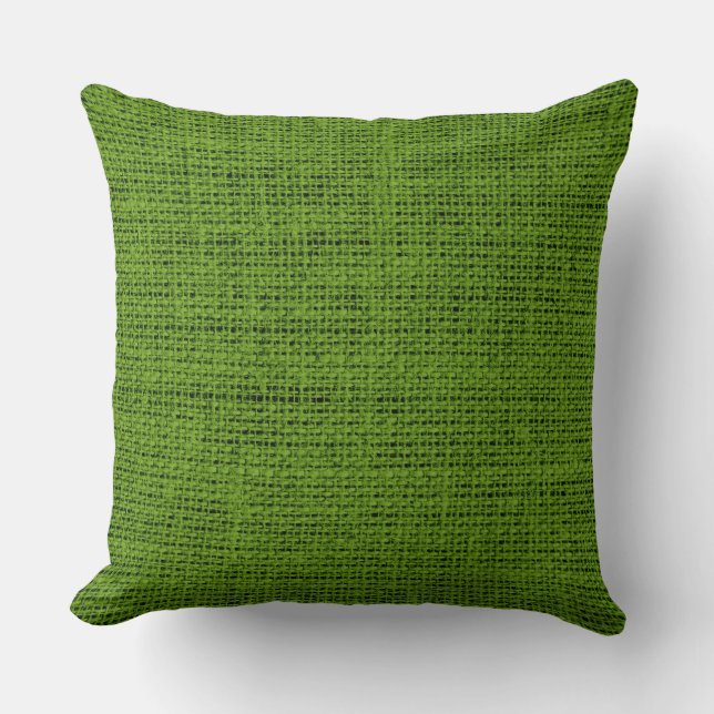 Avocado burlap linen background cushion (Front)