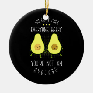 Avocado Can Make Everyone Happy Ceramic Ornament