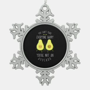 Avocado Can Make Everyone Happy Snowflake Pewter Christmas Ornament
