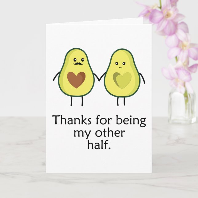 Avocado Card For Anniversary and Valentines Day (Orchid)
