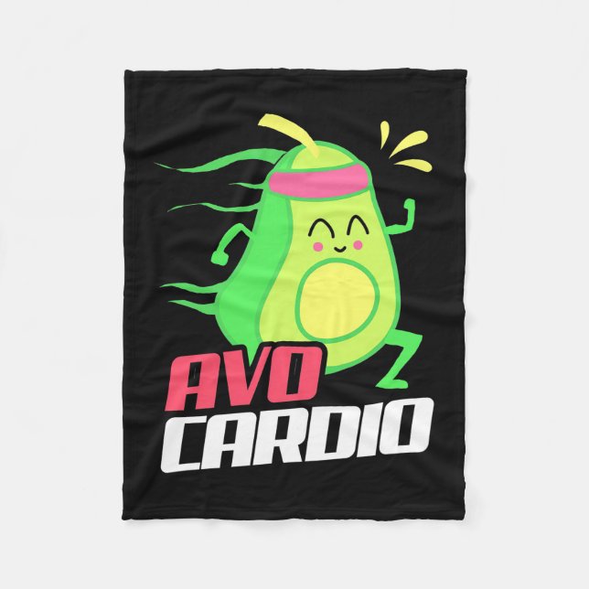 Avocado Cardio Exercise Fleece Blanket (Front)