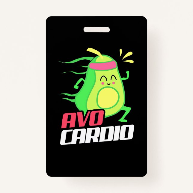 Avocado Cardio Exercise ID Badge (Front)