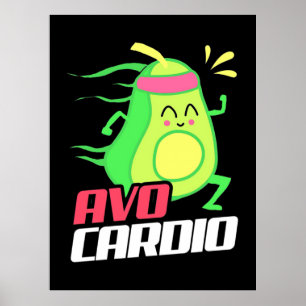 Avocado Cardio Exercise Poster