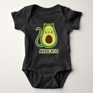 Avocado cat baby bodysuit