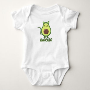 Avocado Cat Funny Food Kitten Avocato Baby Bodysuit