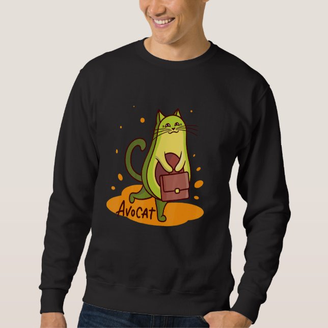 Avocado Cat Girl With Briefcase Sweatshirt (Front)