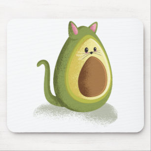 Avocado Cat Mouse Pad