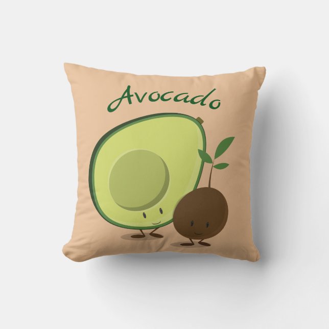 Avocado characters | Throw Pillow (Front)
