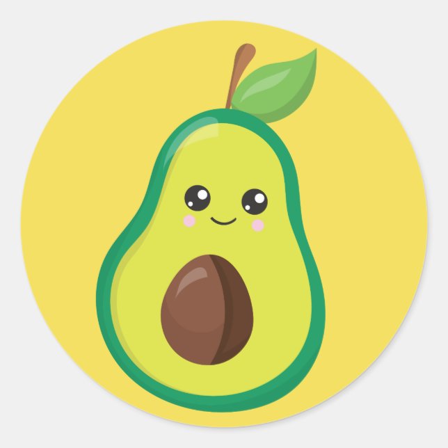 Avocado Charm Classic Round Sticker (Front)