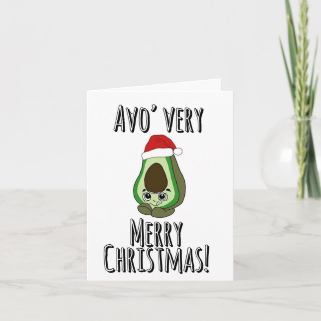 Avocado Christmas card. Holiday Card (Front)