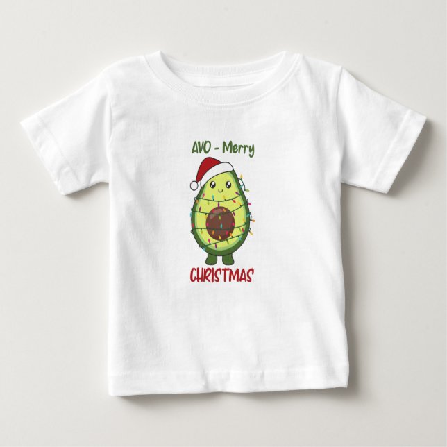 Avocado Christmas Lights Funny Avocados Adult Clot Baby T-Shirt (Front)