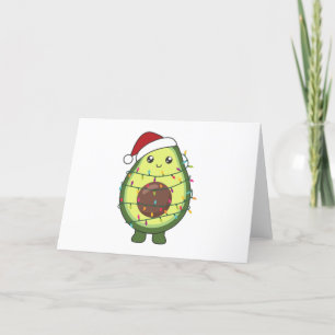 Avocado Christmas Lights Funny Avocados Holiday Card